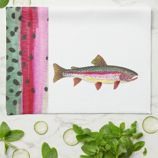 ニジマス キッチンタオル (折り畳み)