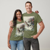 ニジマス、ビンテージフィッシャーマンの釣り Tシャツ (ユニセックス)