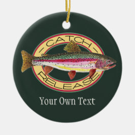 ニジマス·フライの釣りと放流 セラミックオーナメント