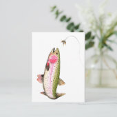 ニジマス フライ フィッシング ポストカード (スタンド正面)