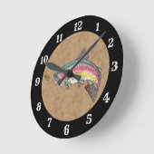 ニジマス·フライ ラウンド壁時計 (傾斜)