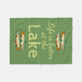 ニジマス|人生は湖の方が良い フリースブランケット (正面(横))