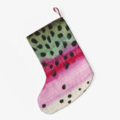 ニジマス·魚釣り スモールクリスマスストッキング (裏面 (吊り時))