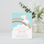 ニジーガールズ誕生パーティーにユニコーンをかわいい 招待状 (スタンド正面)