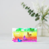 ニジ色彩の鮮やかチョウ 名刺 (スタンド正面)