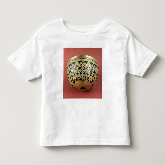 ニスをかけられたボールのためにopenwork金ゴールド トドラーTシャツ (正面)