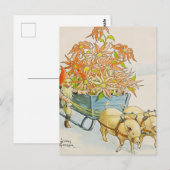 『ニストロームのクリスマス・ワゴン』（原題："Poinsettia Wagon"、作者：Jenny  ポストカード (正面/裏面)