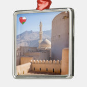 ニズワのグランドモスクとミナレット-オマーン メタルオーナメント (左)