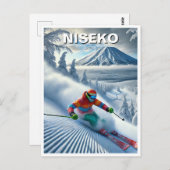 ニセコジャパン北海道スキーヤースキー ポストカード (正面/裏面)