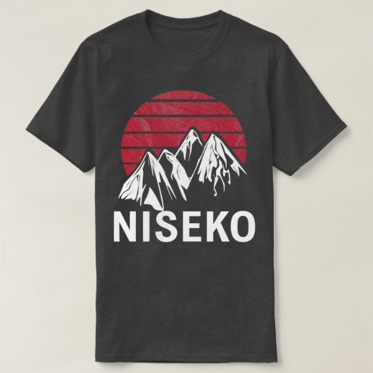 ニセコ北海道アイランドジャパン赤旗スキーリゾートS Tシャツ (デザイン正面)