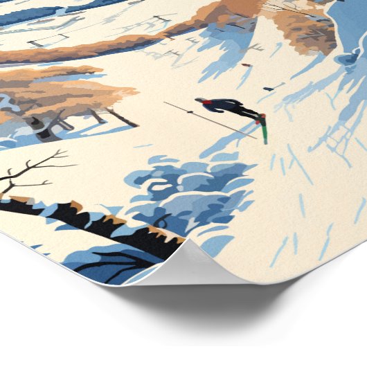 ニセコ北海道冬季旅行アートヴィンテージ ポスター (角)