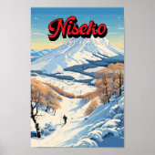 ニセコ北海道冬季旅行アートヴィンテージ ポスター (正面)