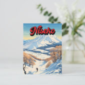 ニセコ北海道冬季旅行アートヴィンテージ ポストカード (スタンド正面)