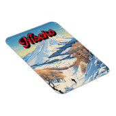 ニセコ北海道冬季旅行アートヴィンテージ マグネット (右側)