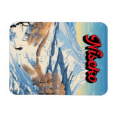 ニセコ北海道冬季旅行アートヴィンテージ マグネット (横)