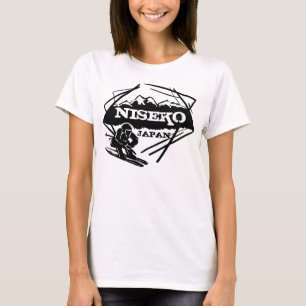 ニセコ日本イエロースキーロゴアートレディースタンクトップ Tシャツ