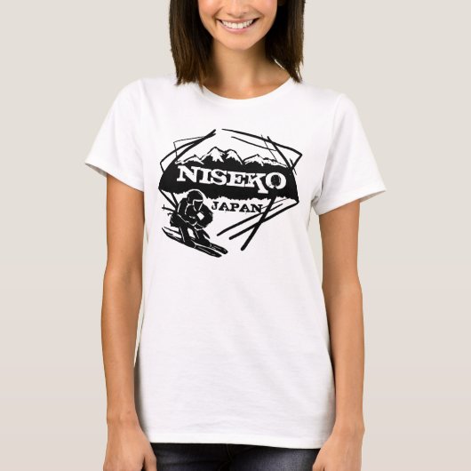 ニセコ日本イエロースキーロゴアートレディースタンクトップ Tシャツ (正面)