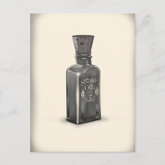 ニセモノの万能薬ビン面白いポスター ポストカード (正面)