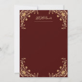 ニッカの結婚式は赤と金ゴールドを招待 招待状 (裏面)