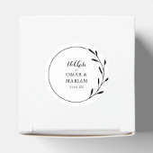 ニッカエレガントブラック&ホワイトボタニカル引用文文字 ラウンドシール