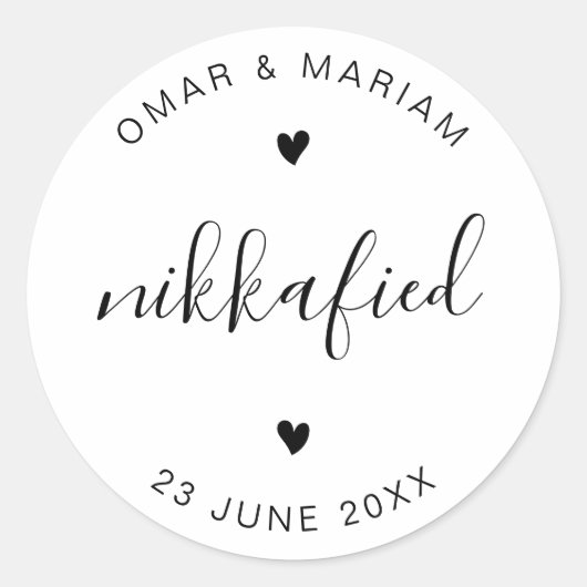 ニッカフエレガントド引用文とブラック文字 ラウンドシール (正面)