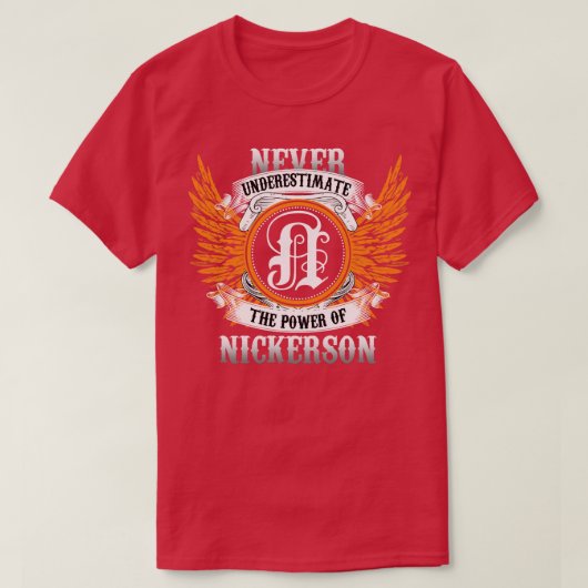 ニッカーソン・ネーム・シャツは力を過小評価しない Tシャツ (デザイン正面)