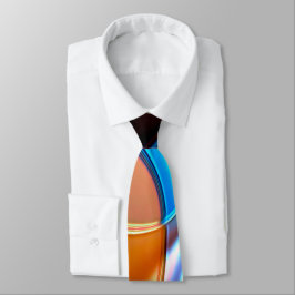 ニッカーブルーとアクリルオレンジのツイストカーブ ネクタイ
