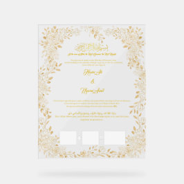 ニッカ証明書、ムスリム契約、 アクリルサイン