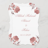 ニッカ・ムバラク 結婚式招待状カード (正面/裏面)