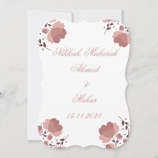 ニッカ・ムバラク 結婚式招待状カード (正面)