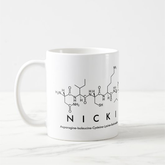 ニッキのペプチド名mug コーヒーマグカップ (左)