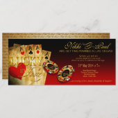 ニッキー シャンパン メタリック ラスベガス ウェディング 招待状 (正面/裏面)