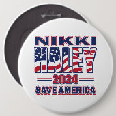 ニッキー・ヘイリー・ア救メリカ 缶バッジ (正面&裏面)