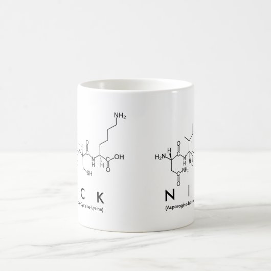 ニックのペプチッド名前のマグ コーヒーマグカップ (中央)