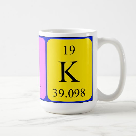 ニックの周期表の名前のマグ コーヒーマグカップ (右)