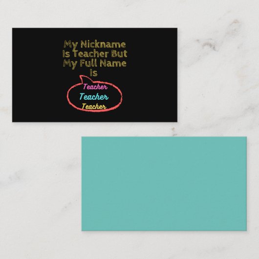 ニックネームは先生だがフルネームは先生 名刺 (正面/裏面)