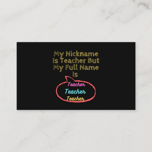 ニックネームは先生だがフルネームは先生 名刺 (正面)