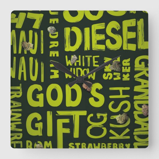 ニックネーム スクエア壁時計 (正面)