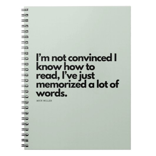 ニックミラー引用文 ノートブック (正面)