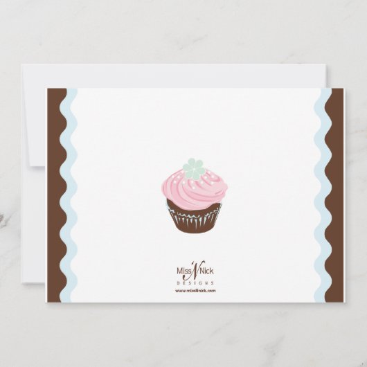 ニック恋しく思クッ人気があるプケーキ招待状 招待状 (裏面)