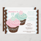 ニック恋しく思クッ人気があるプケーキ招待状 招待状 (正面/裏面)