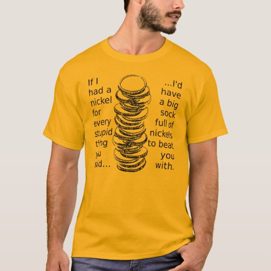 ニッケルいっぱいの靴下 楽しいTシャツ Tシャツ (正面)