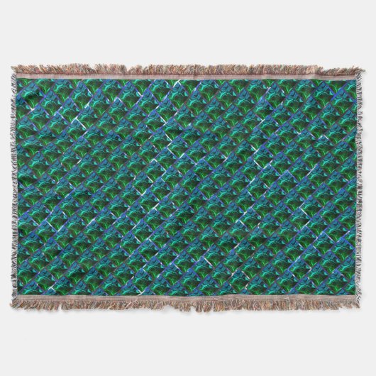 ニッケルグリッド下の緑のエメラルドと曲線 スローブランケット (正面)