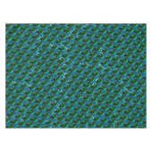 ニッケルグリッド下の緑のエメラルドと曲線 テーブルクロス (正面(横))