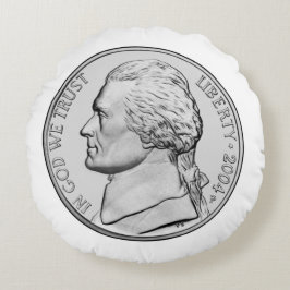 ニッケル硬貨の円形の枕 ラウンドクッション