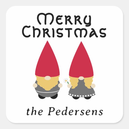 ニッセフォークパーソナライズされた- スクエアシール (正面)