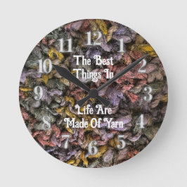 ニッターカラフルクロチェットクレフティラブヤーン ラウンド壁時計