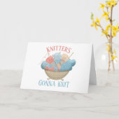 ニッターズが編み物愛好者を編むカジュアルつもり カード (黄色い花)