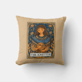 ニッター編み物クラフタータロットライフスタイルテーマ クッション (正面)