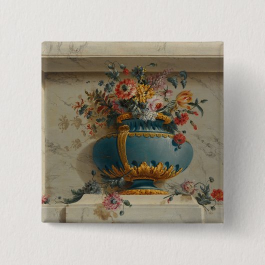 ニッチの花のつぼ 缶バッジ (正面)